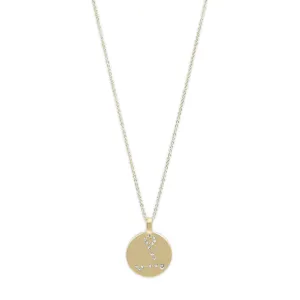 PISCES Zodiac Sign Coin Necklace, gold-plated