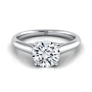Platinum Round Brilliant Rounded Classic Comfort Fit Solitaire Ring