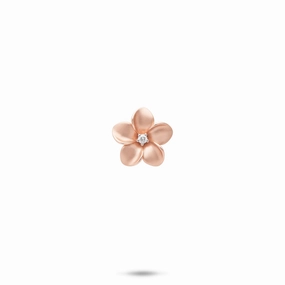 Shiny Jewelry Look Plumeria Pendant in Rose Gold with Diamond - 11mm