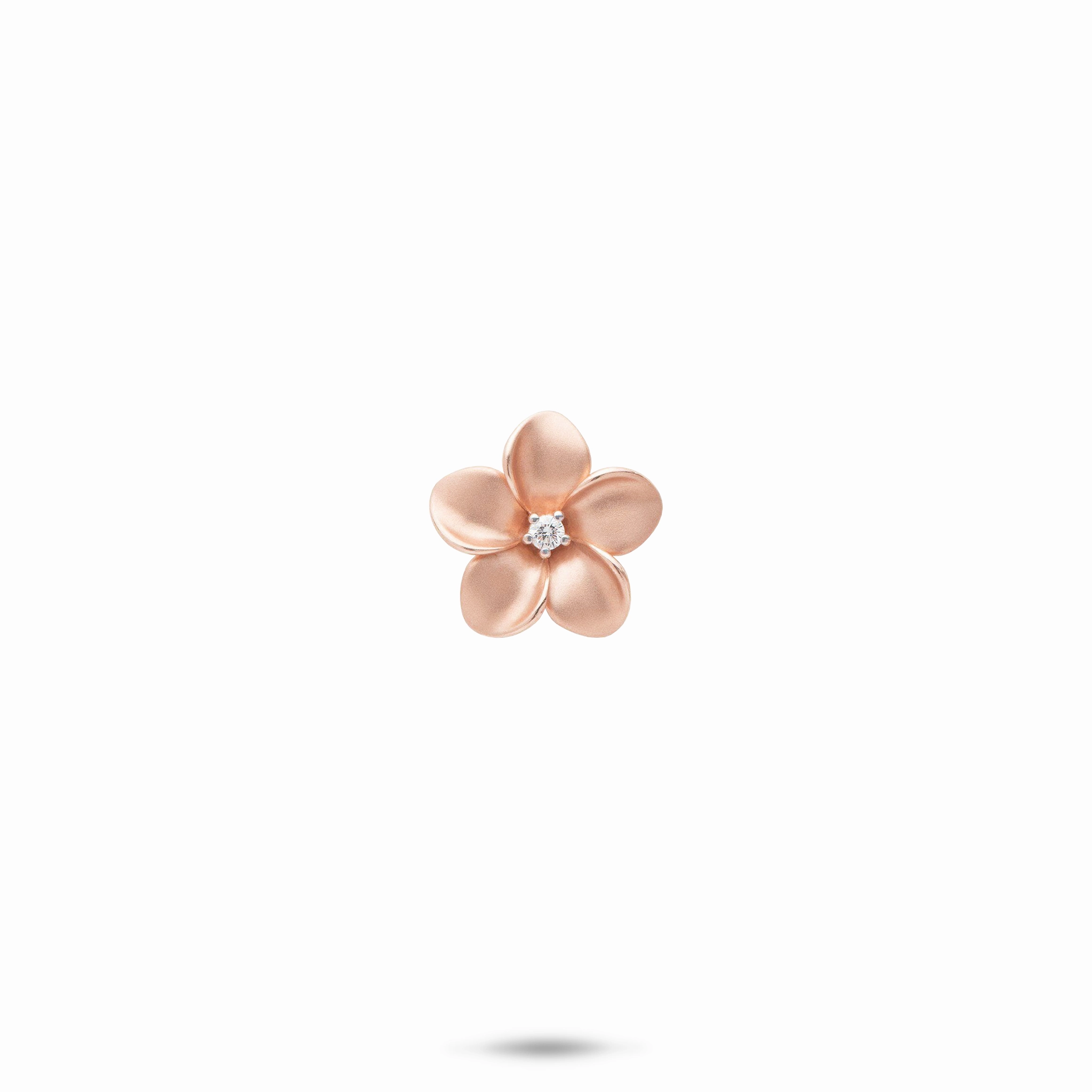 Plumeria Pendant in Rose Gold with Diamond - 11mm Effortless Fit Autumn Glow