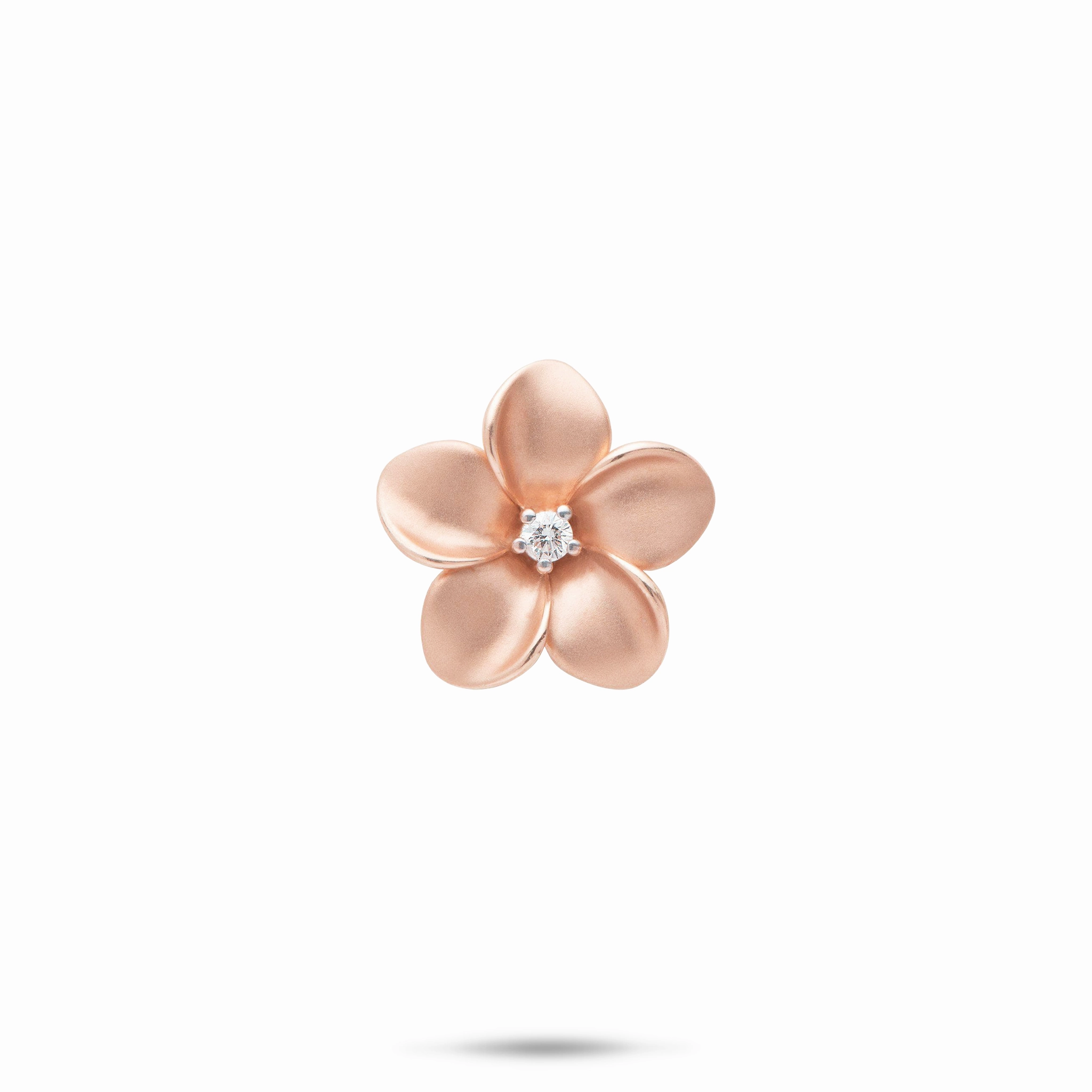 Modern Classic Plumeria Pendant in Rose Gold with Diamond - 16mm