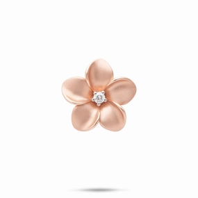 Winter Mood Distinct Form Plumeria Pendant in Rose Gold with Diamond - 20mm