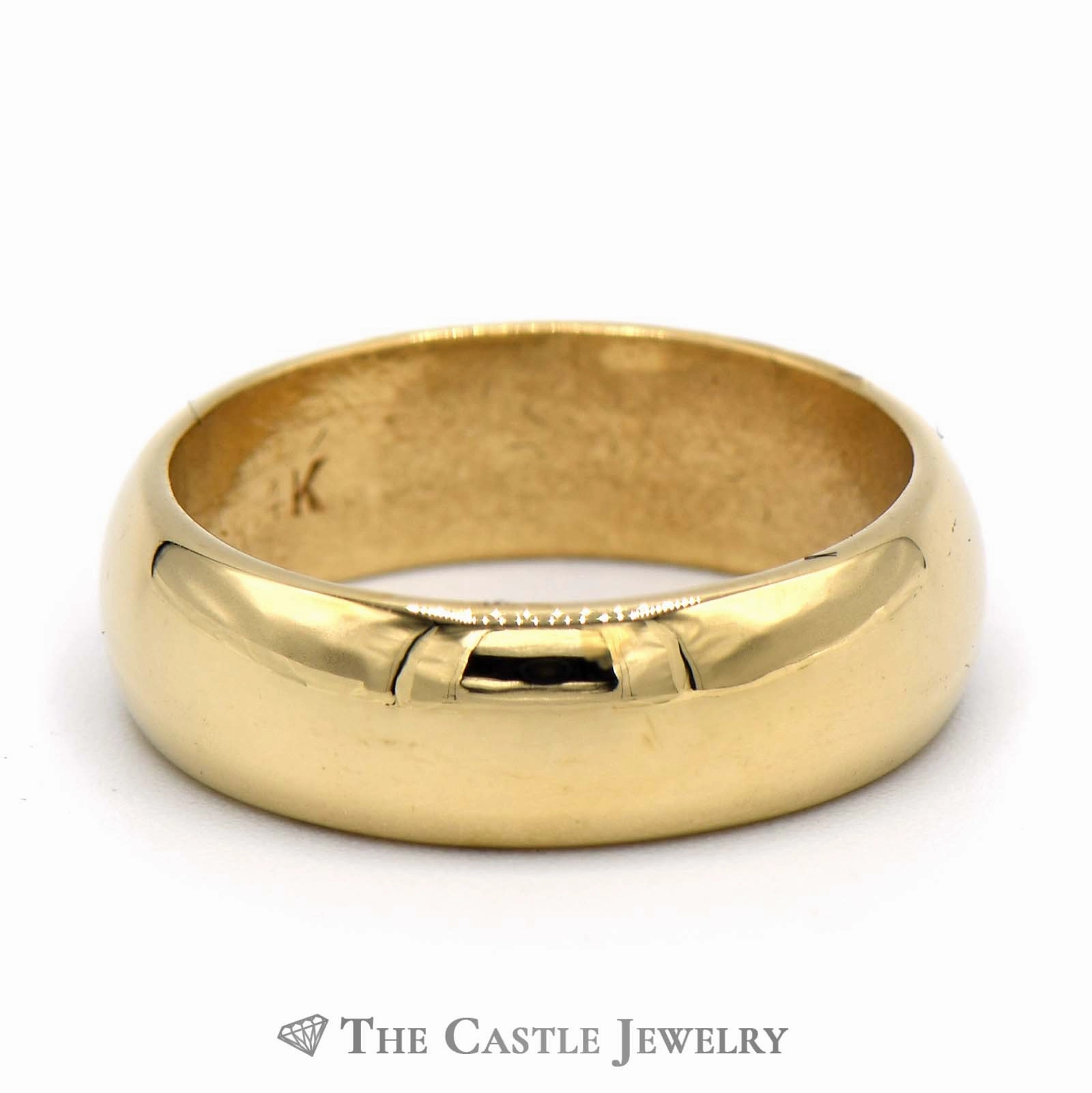 Polished 6mm Wedding Band Wide Size 7 in 14K Yellow Gold Ceremonial Purpose