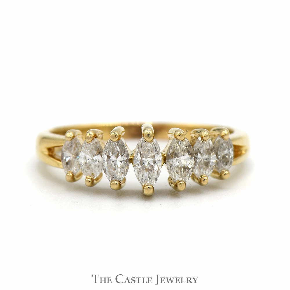 Trend Piece 1cttw 7 Marquise Diamond Band in 14k Yellow Gold
