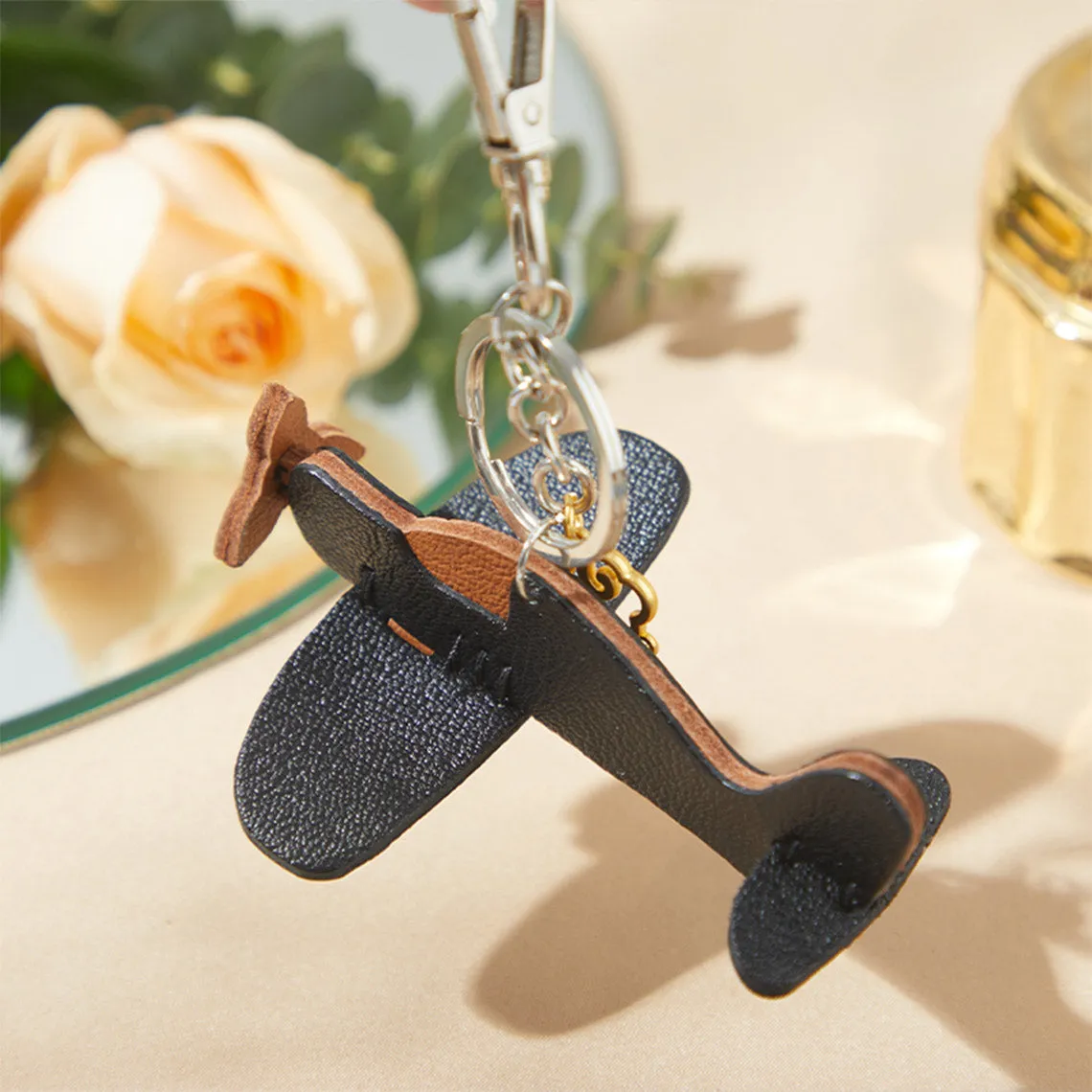 POPSEWING® Sheep Leather Airplane Keychain DIY Kits