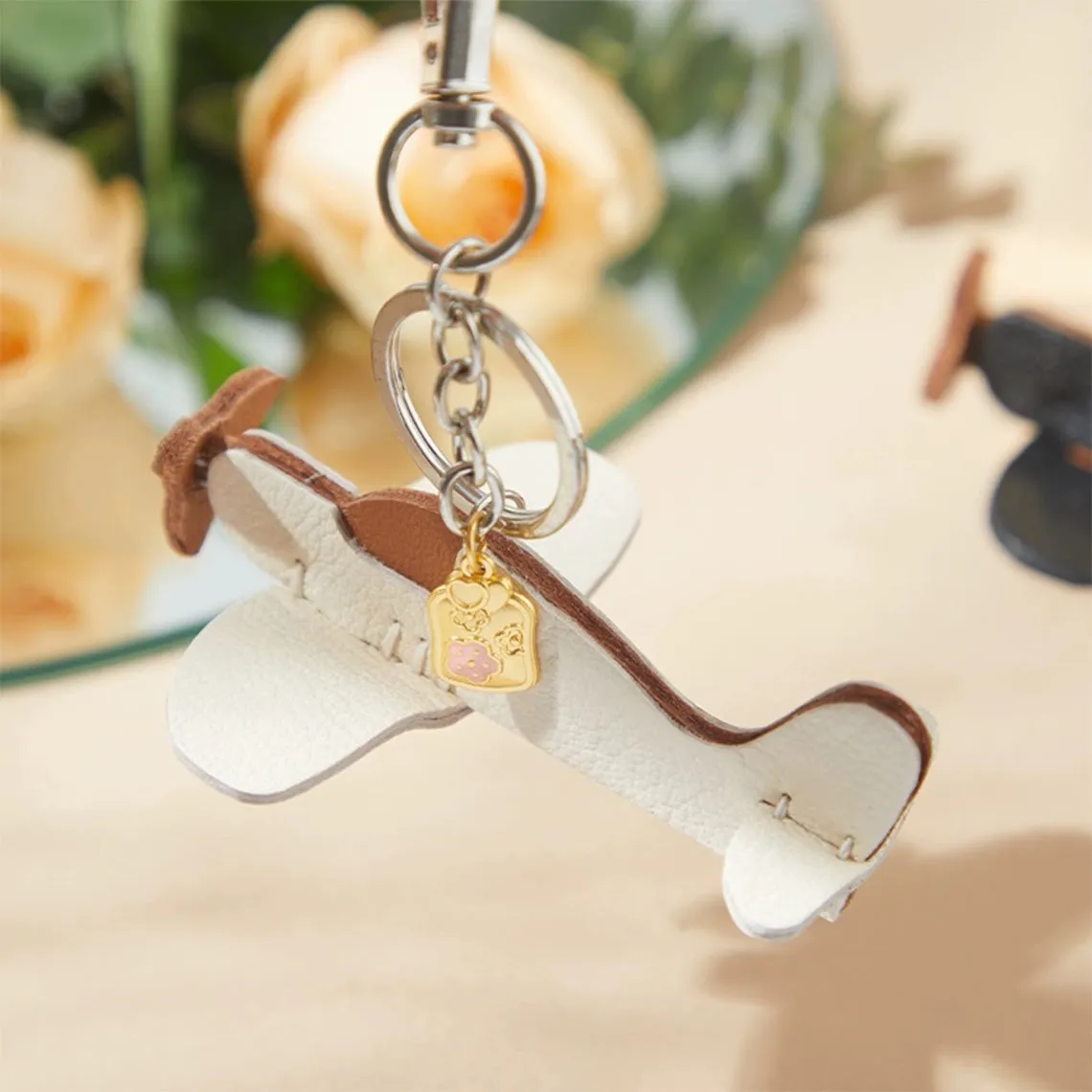 POPSEWING® Sheep Leather Airplane Keychain DIY Kits