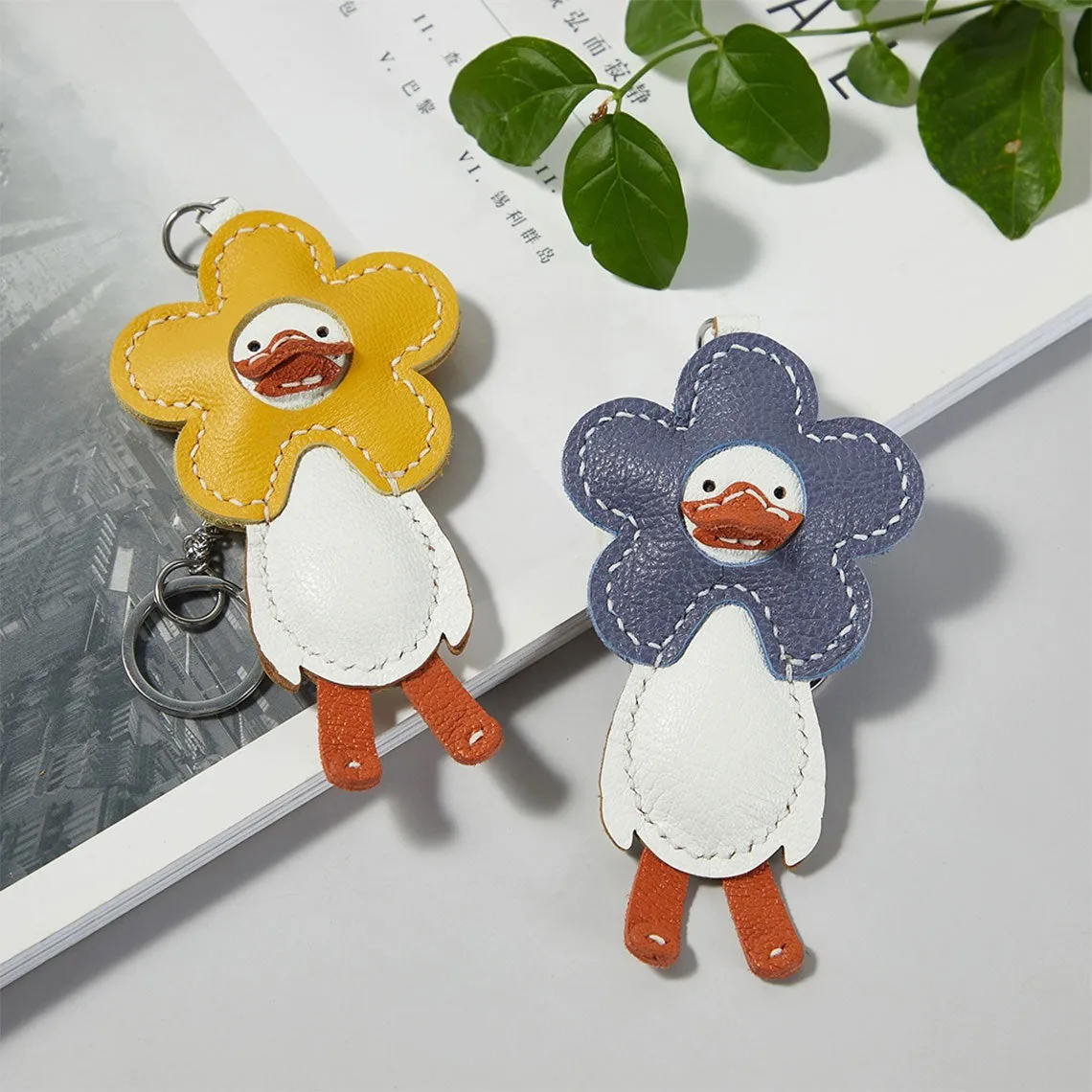 POPSEWING® Sheep Leather Happy Duck Keychain DIY Kits
