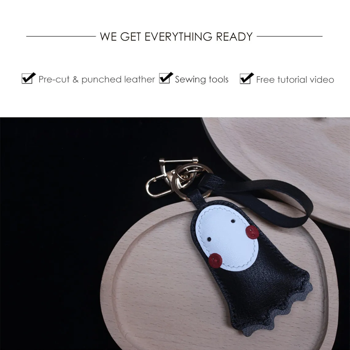 POPSEWING® Sheep Leather No Face Keychain DIY Kits