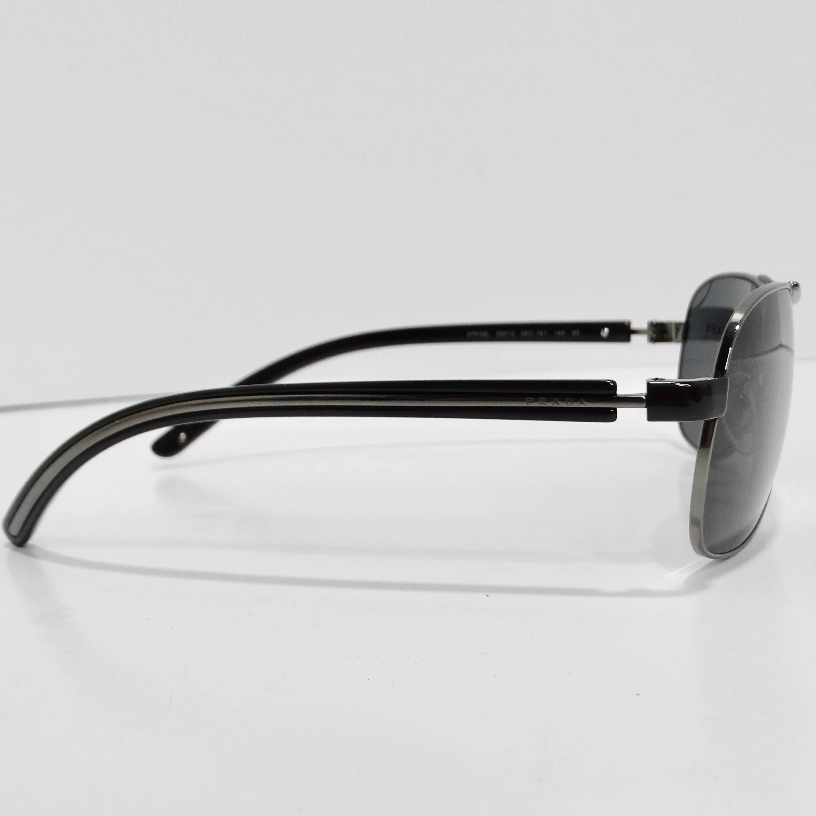 Prada 1990s Silver Tone Aviator Sunglasses