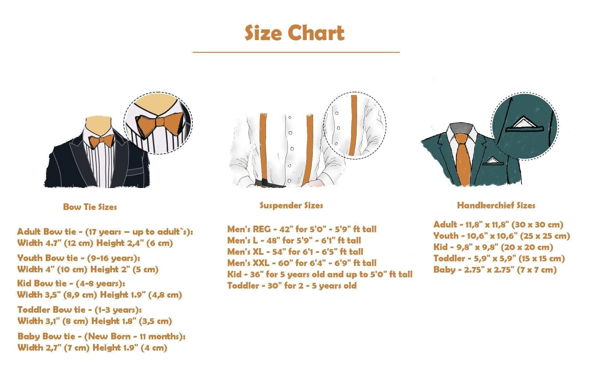 Premium Burnt Orange Men's Tie, Bowtie and Pocket Square Set for Formal Occasions