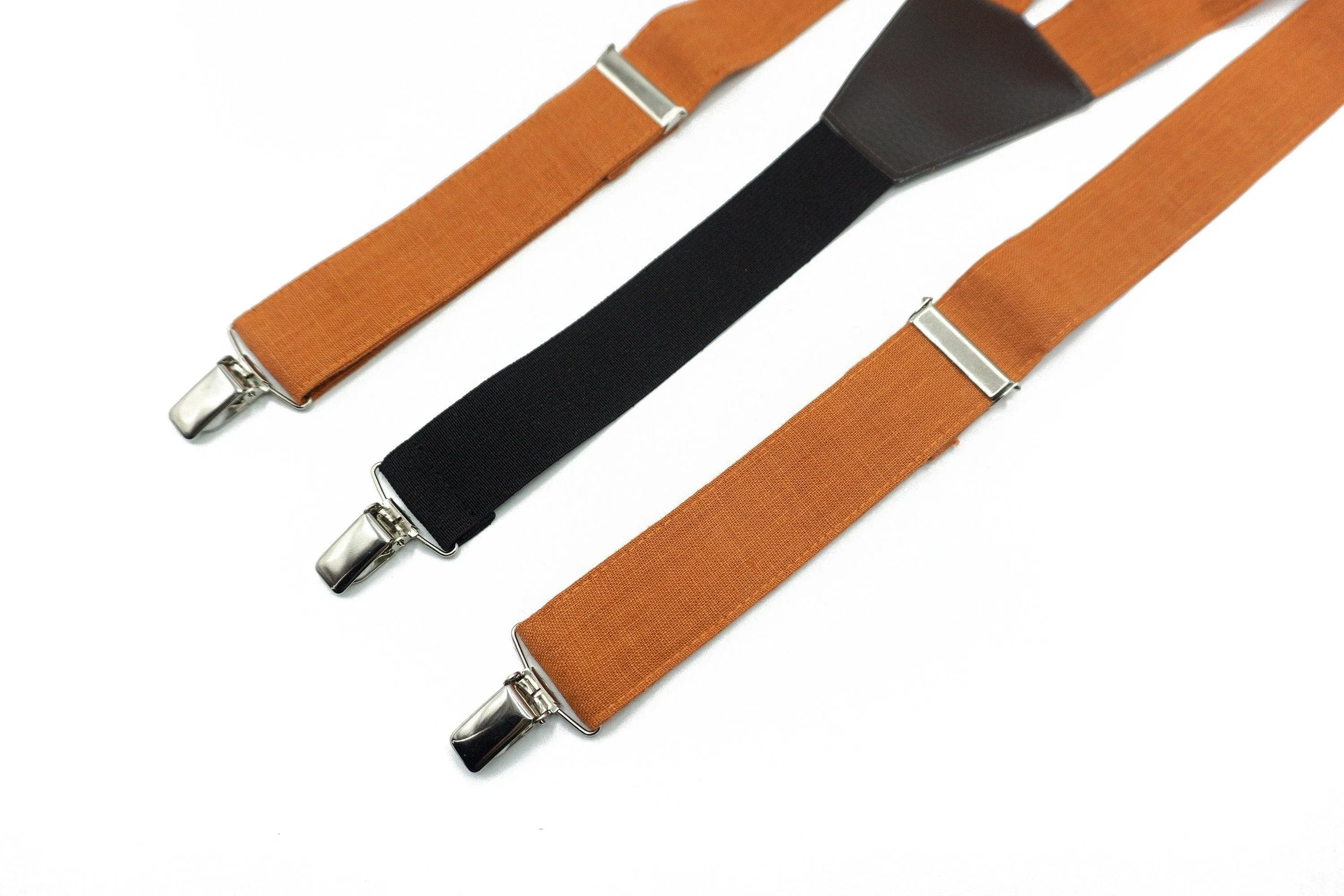 Premium Burnt Orange Men's Tie, Bowtie and Pocket Square Set for Formal Occasions