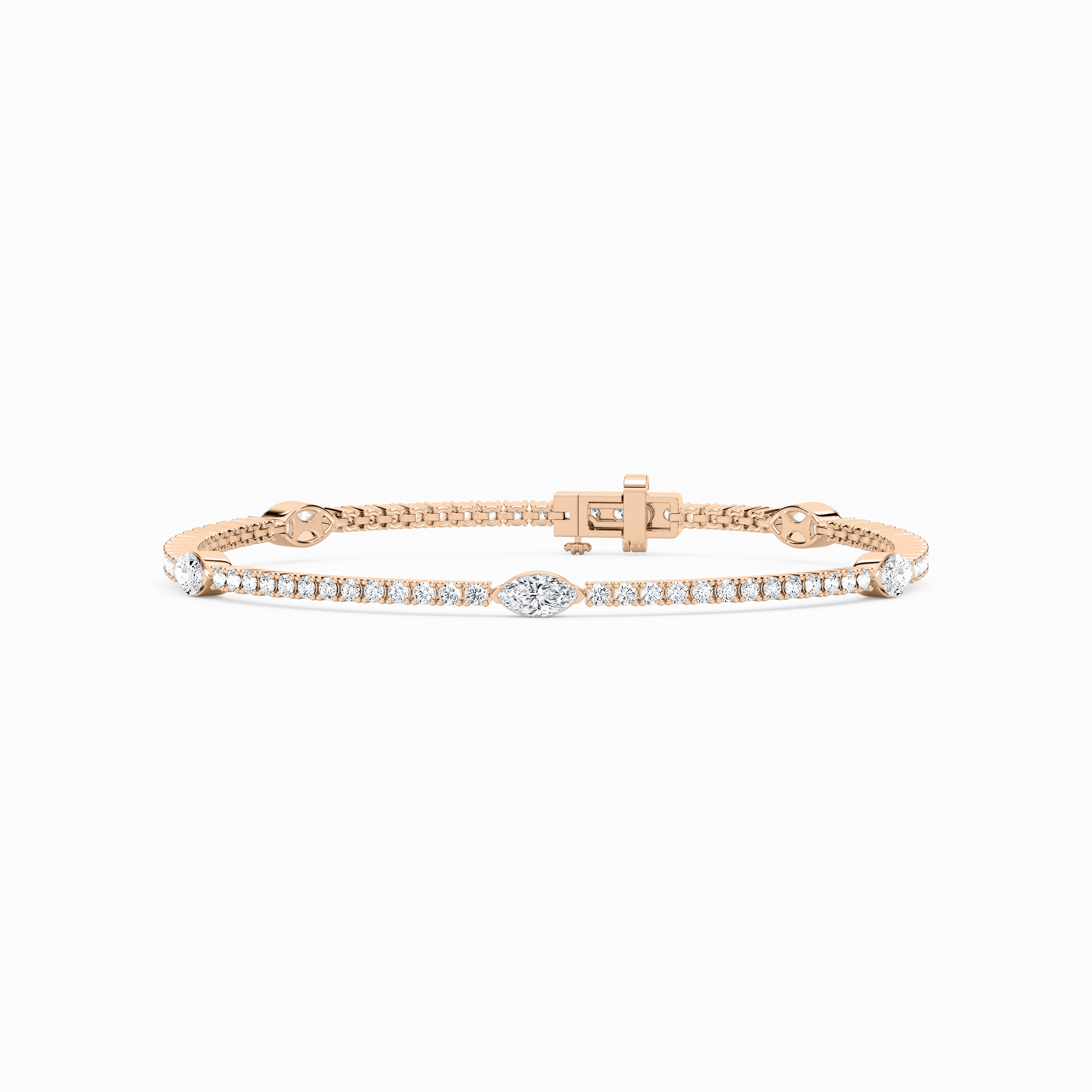 2 ? ctw Marquise Lab Grown Diamond Station Tennis Bracelet  - 7 Inches Heritage Celebrated