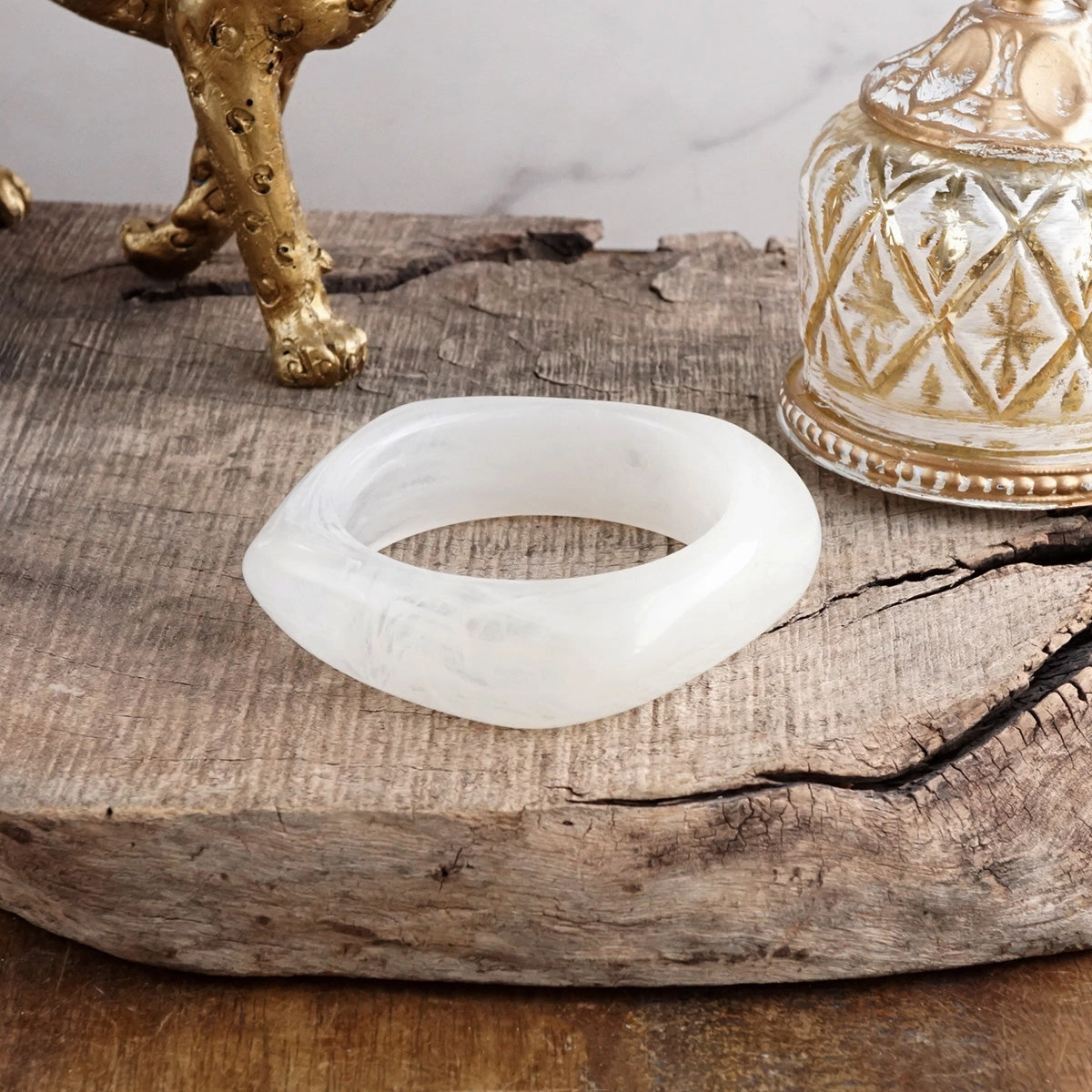 Unbeatable Price Quintessential Choice Earth Edge ?C Square Resin Chunky Statement Bangle