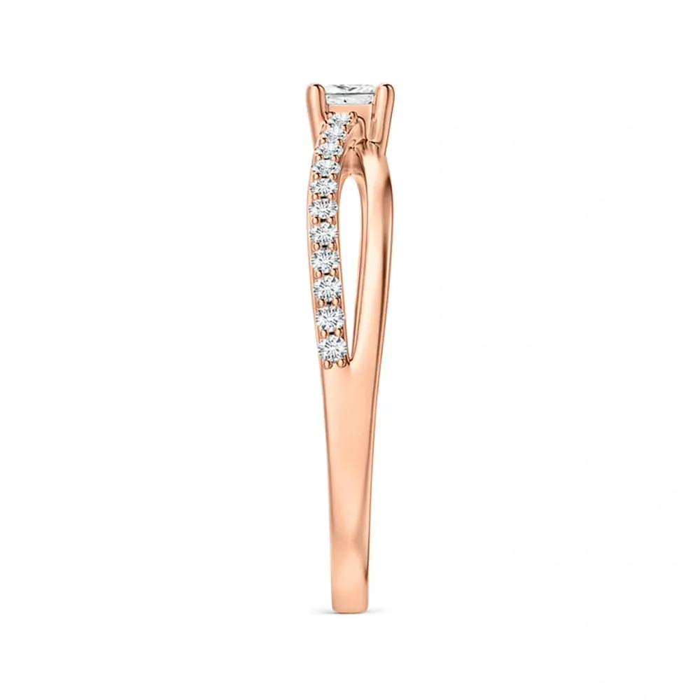 Princess-Cut Lab Grown Diamond Split Shank Promise Ring