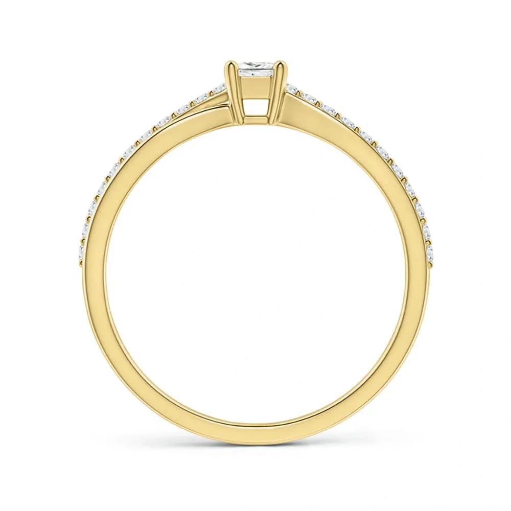 Princess-Cut Lab Grown Diamond Split Shank Promise Ring