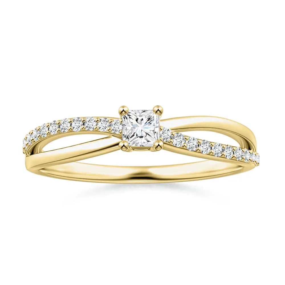 Princess-Cut Lab Grown Diamond Split Shank Promise Ring