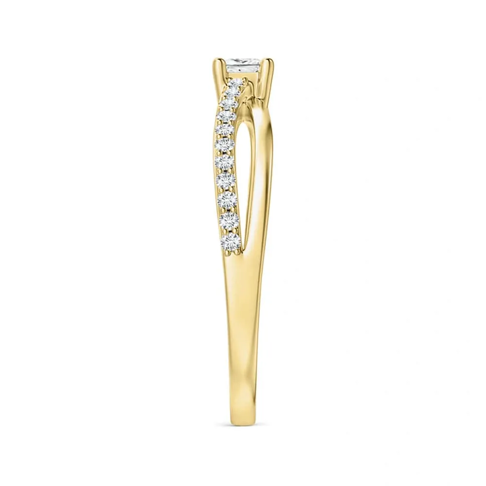 Princess-Cut Lab Grown Diamond Split Shank Promise Ring