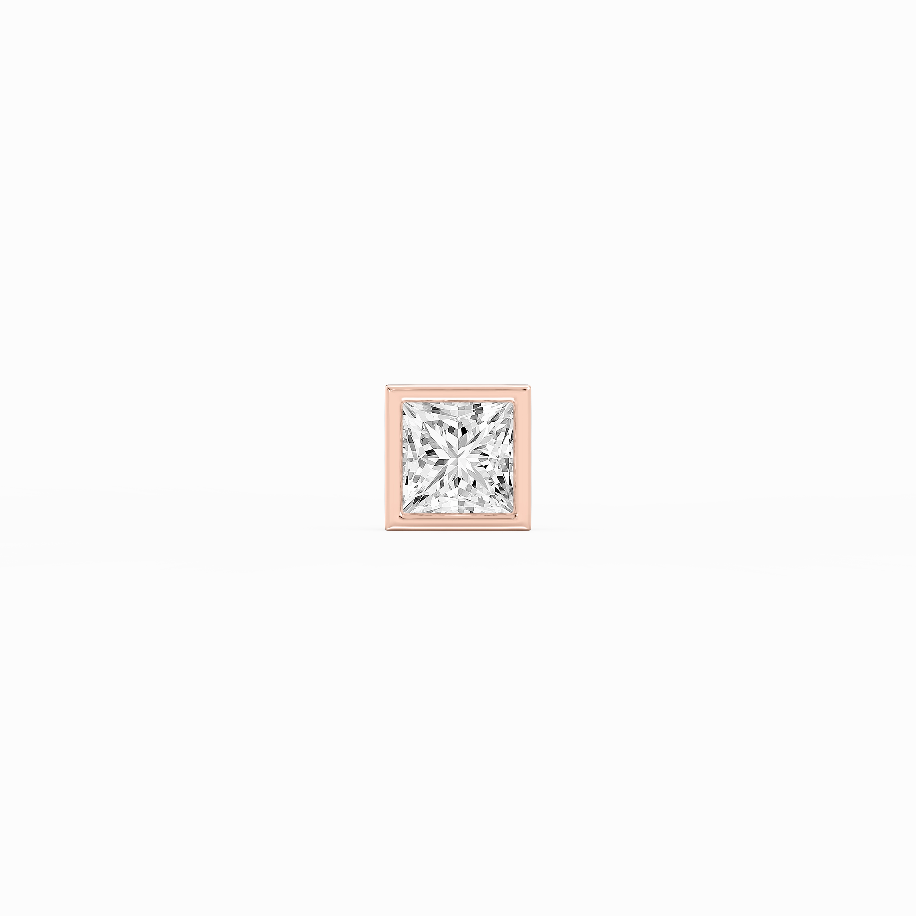 Substantial Item Gorgeous Must-Have Princess Lab Grown Diamond Bezel Set Single Stud Earring