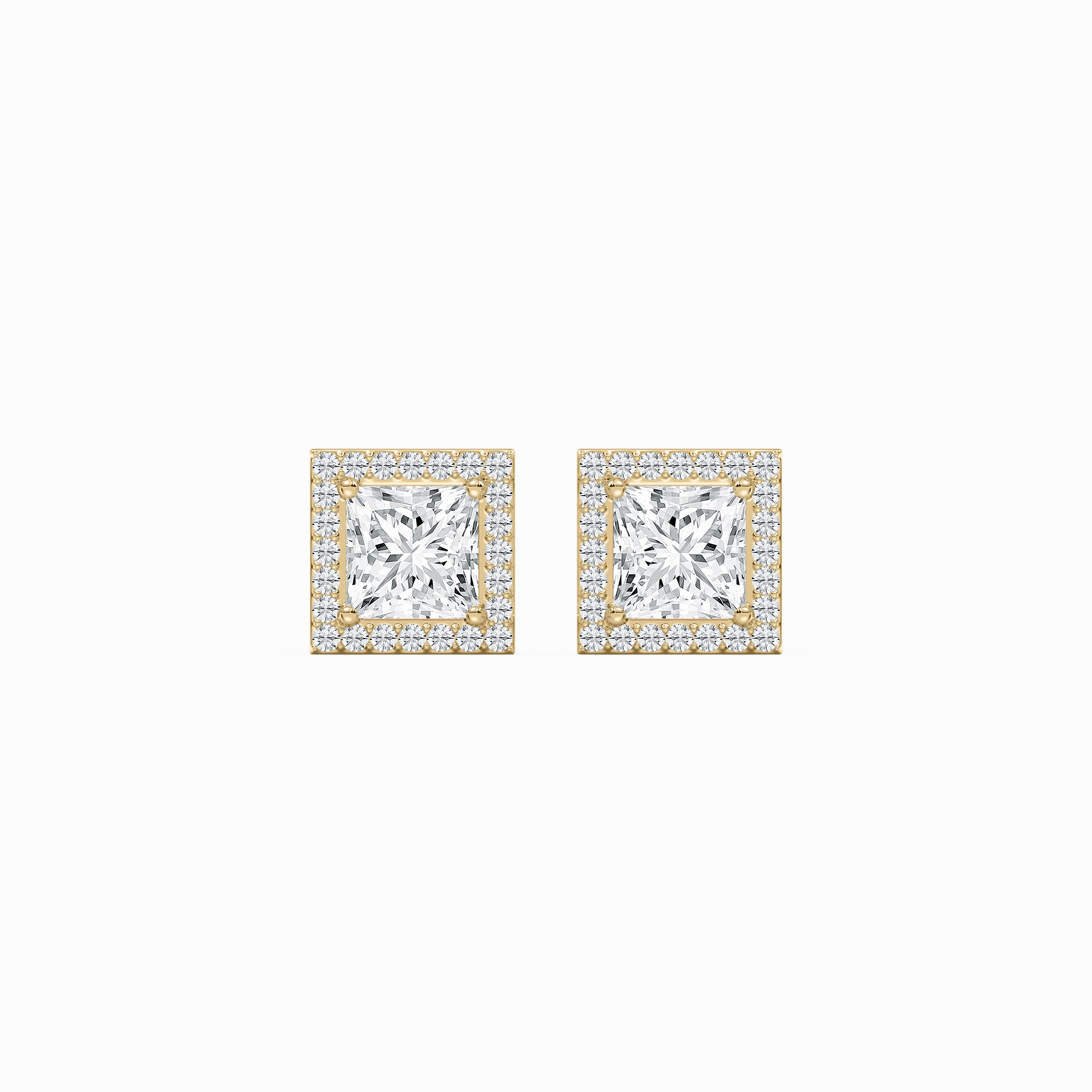 Princess Lab Grown Diamond Martini Halo Stud Earrings Affordable Embellishment Luxurious Jewelry
