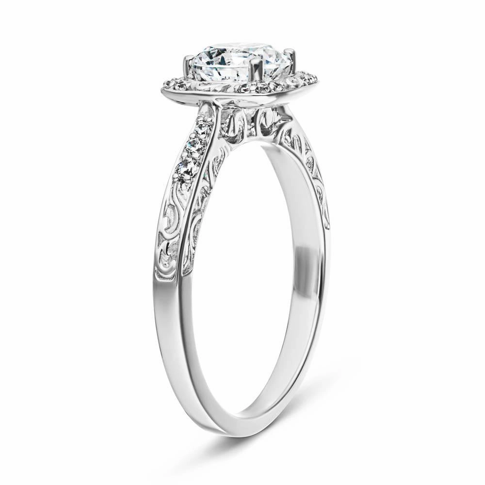 Handcrafted Style Fantastic Style Isabella Lab Grown Diamond Vintage  Scroll Halo Engagement Ring
