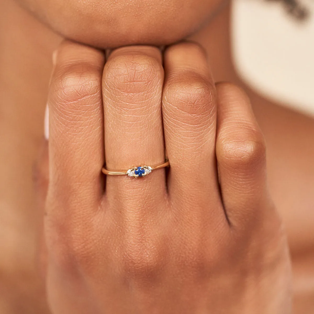 Promise me Tomorrow Blue Sapphire Ring - 14k Polished Gold