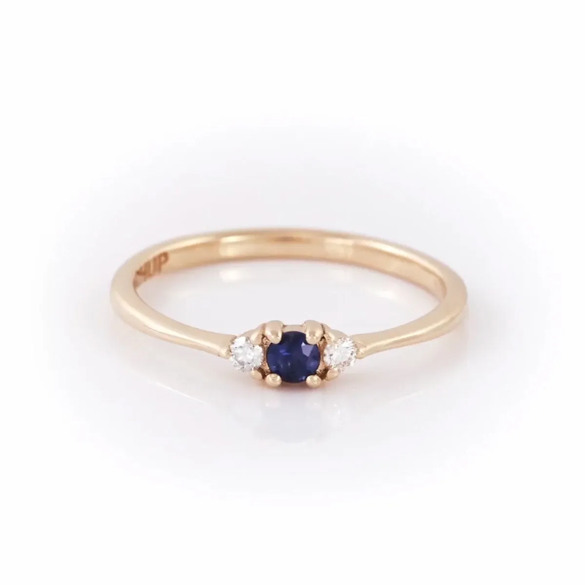 Promise me Tomorrow Blue Sapphire Ring - 14k Polished Gold
