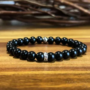 Protection Bracelet 6.5mm Obsidian Bead Stretch Bracelet