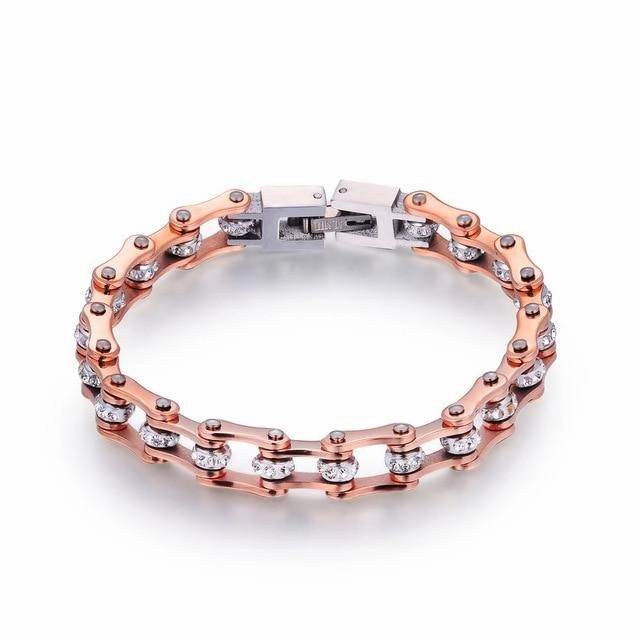 Countryside Flair Cream Of The Crop Cycolinks Rose Gold 7mm Crystal Bracelet
