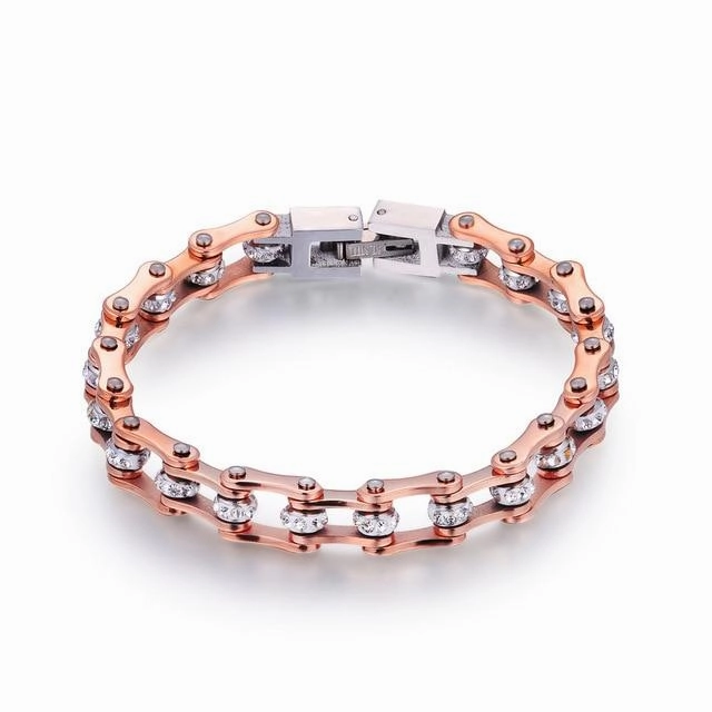 Father??s Day industry standard Cycolinks Rose Gold 7mm Crystal Bracelet