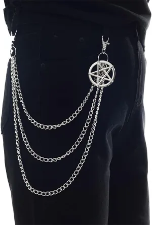 Punk Pants Chain, Pentagram Keychains for Men Women Jean Trouser Biker Chains Jewelry Gothic Rock Emo Accessories