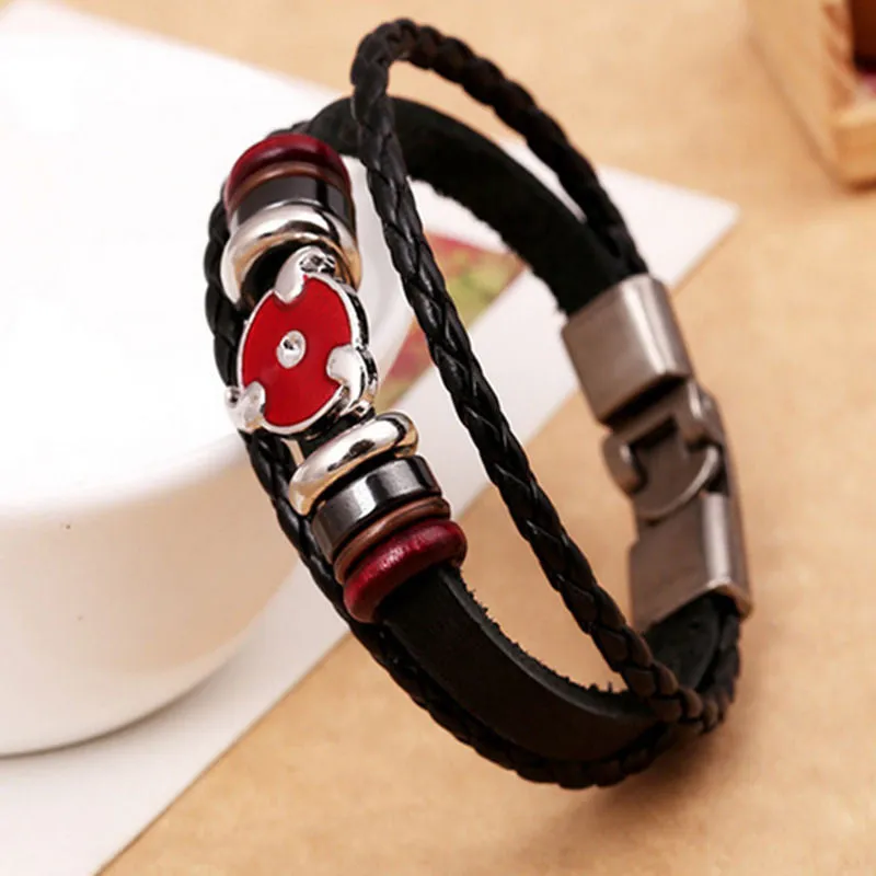 Punk Unisex Women Men Wristband Metal Studded Surfer Leather Bracelet Best Gifts