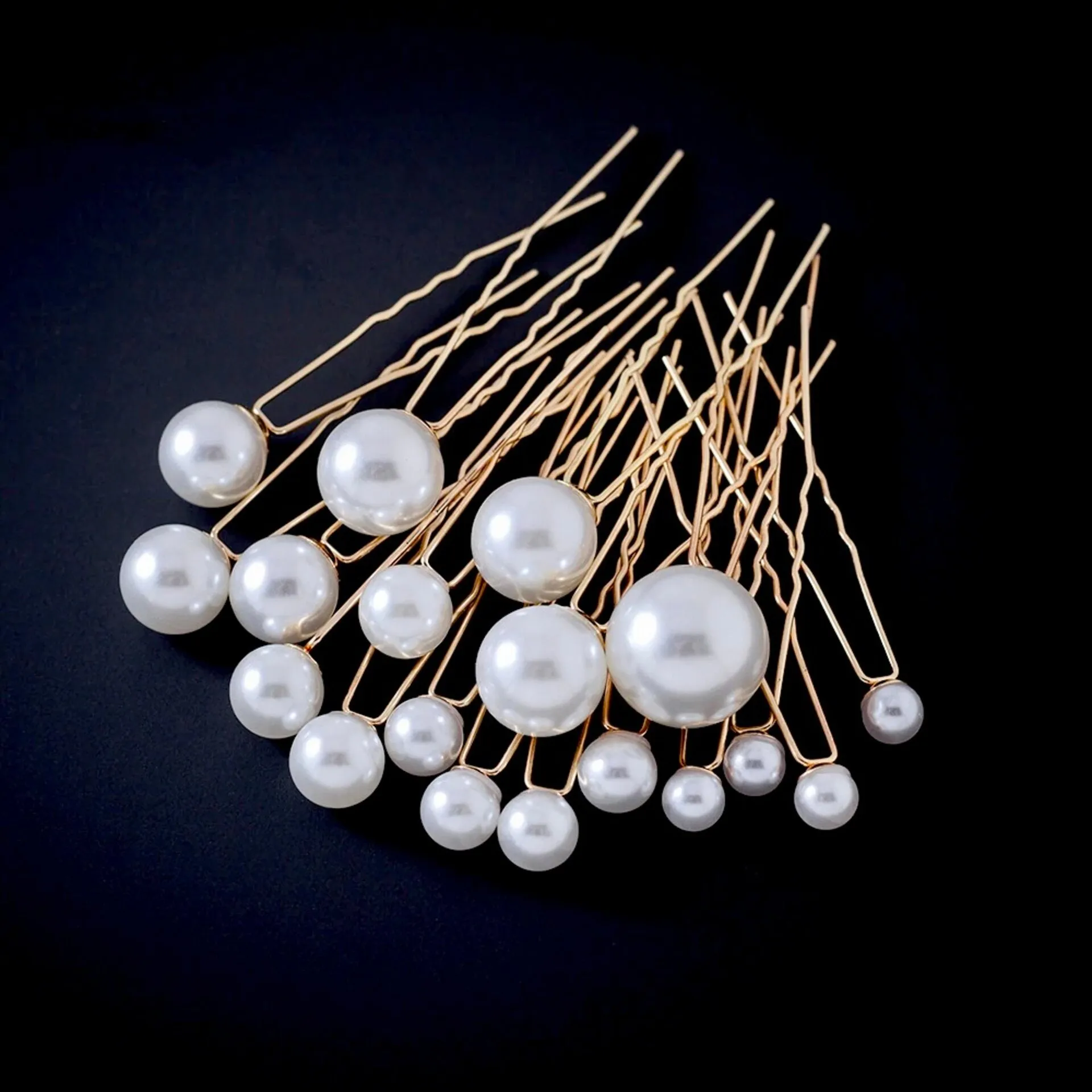 "Unity" - Pearl Bridal Hair Pin Set 18pcs - Available in Silver, Rose Gold and Yellow Gold
