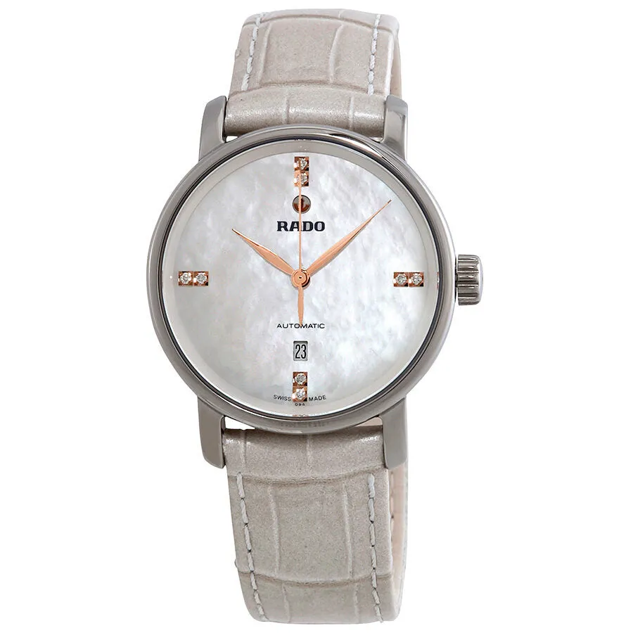 Rado Diamaster Automatic Diamond White Mother of Pearl Dial Ladies Watch R14026945