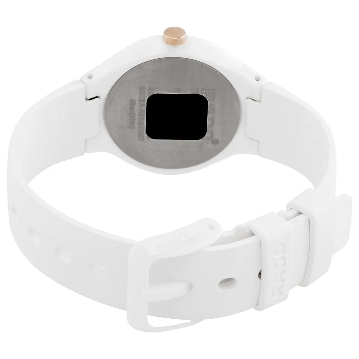 Rado True Thinline White Diamond Dial Rubber Rubber Ladies Watch R27958709