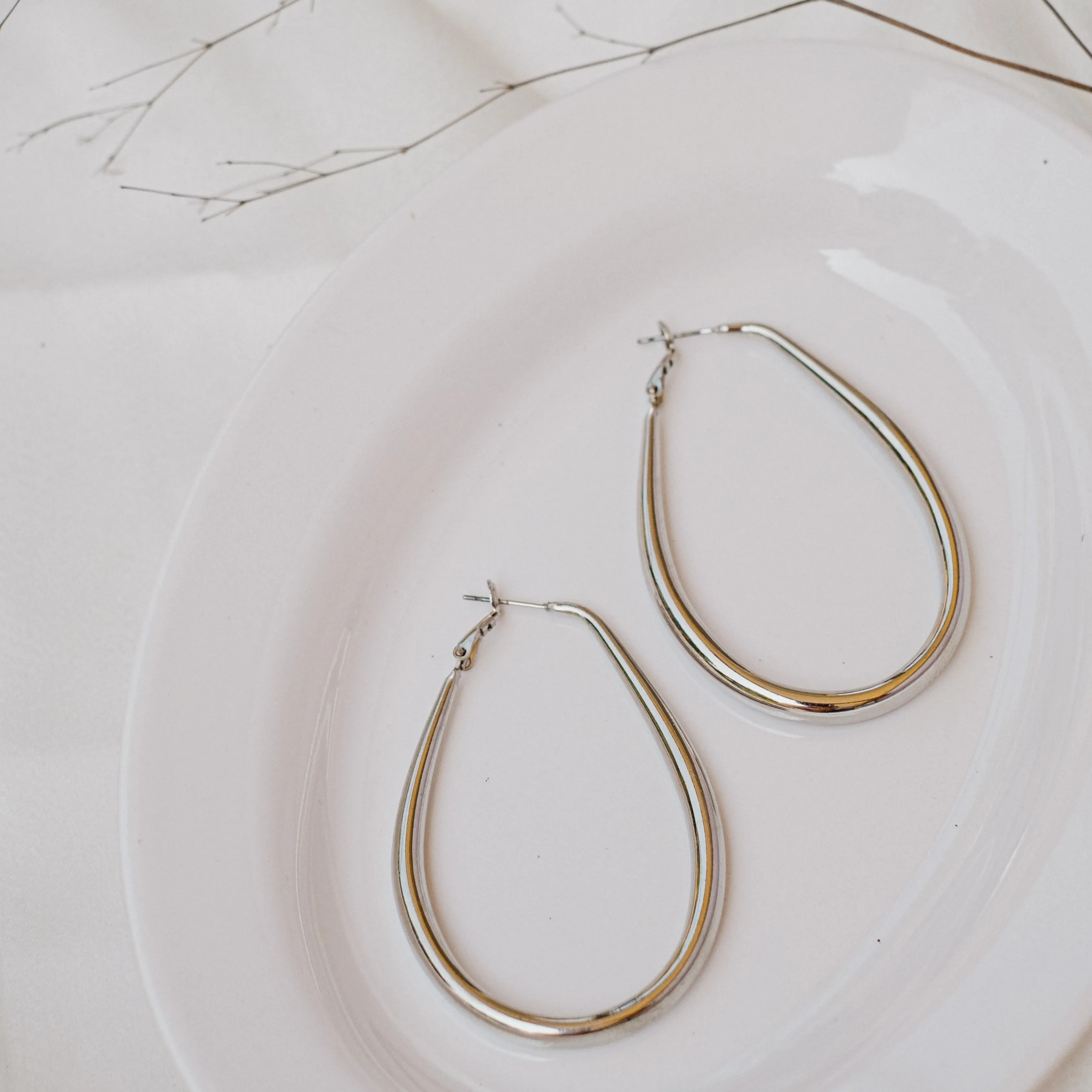 Rakul Preet in Hoop Love Silver Earrings