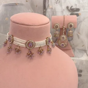 Raveen Choker Set - Lilac
