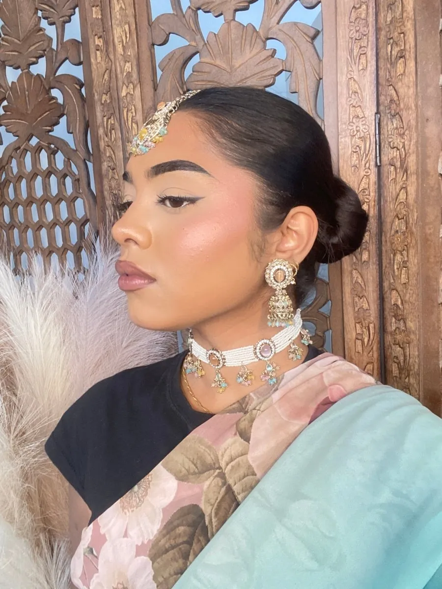 Raveen Choker Set - Silver