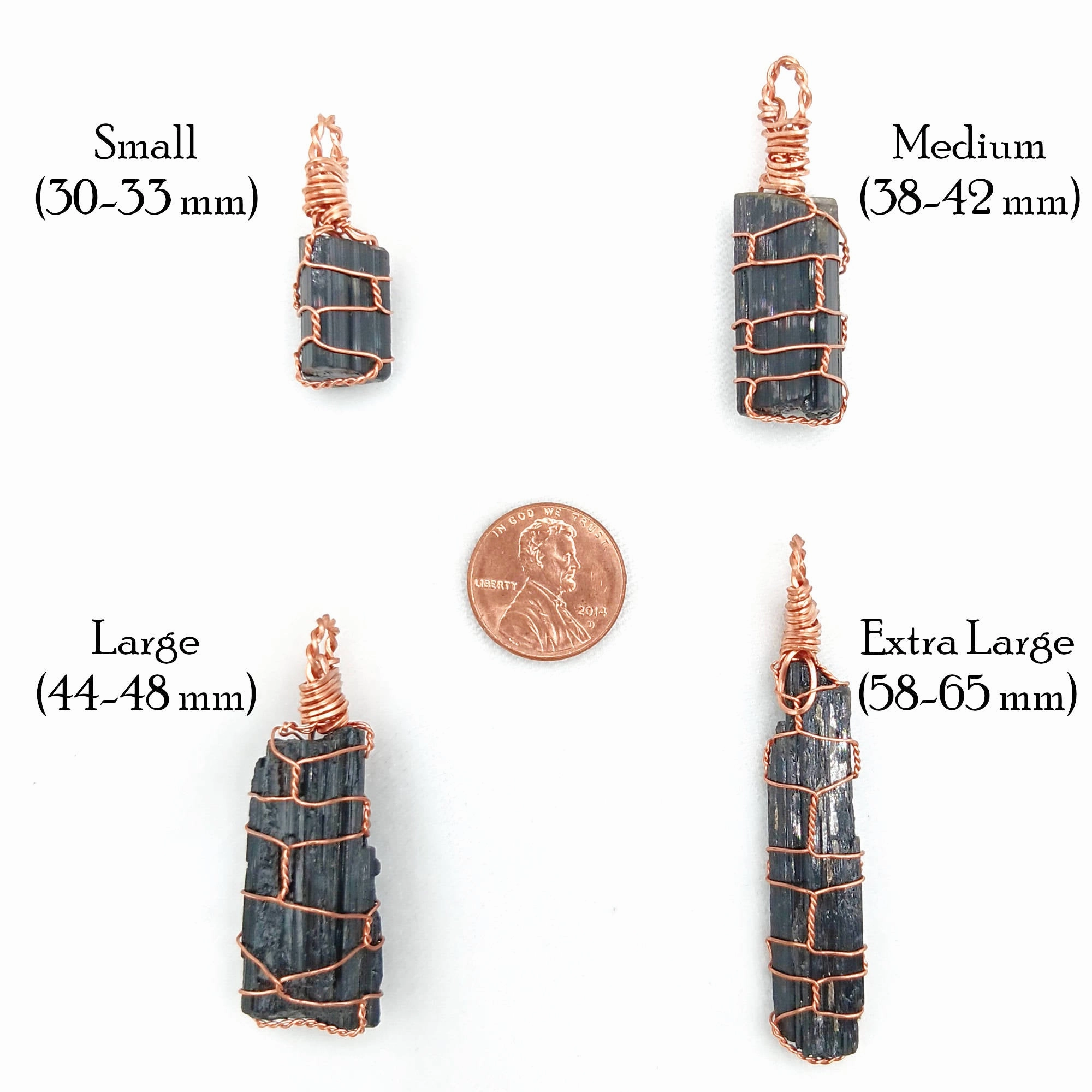 Raw Black Tourmaline Crystal Pendant Necklace, Copper Wire-Wrapped, Handmade Versatile Item