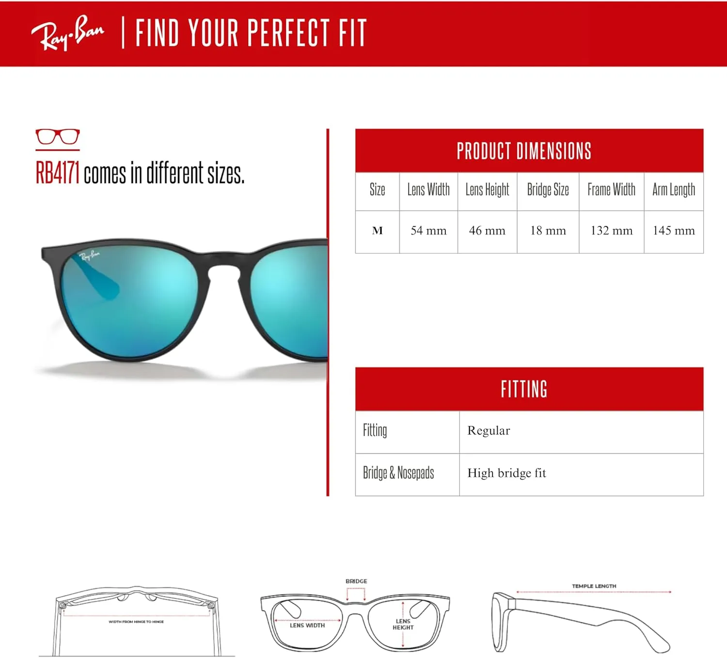 Ray-Ban RB4171 ERIKA Round Sunglasses For Women   BUNDLE with Designer iWear Eyewear Care Kit