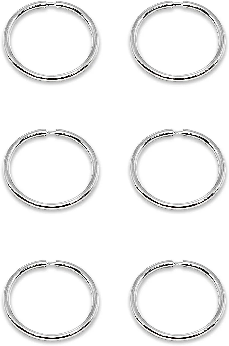 Real Gold Hoops 14k Tiny Round 10mm Endless Cartilage Hoop Small Earrings for Women Men, Set of 3 Pairs