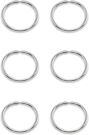 Real Gold Hoops 14k Tiny Round 10mm Endless Cartilage Hoop Small Earrings for Women Men, Set of 3 Pairs