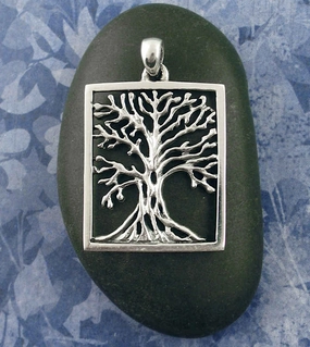 Rectangular Framed Tree of Life Pendant Spring Piece For Spirituality