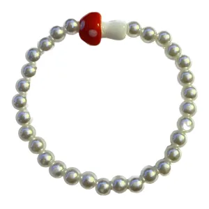 Red Mushroom Pearl Bracelet