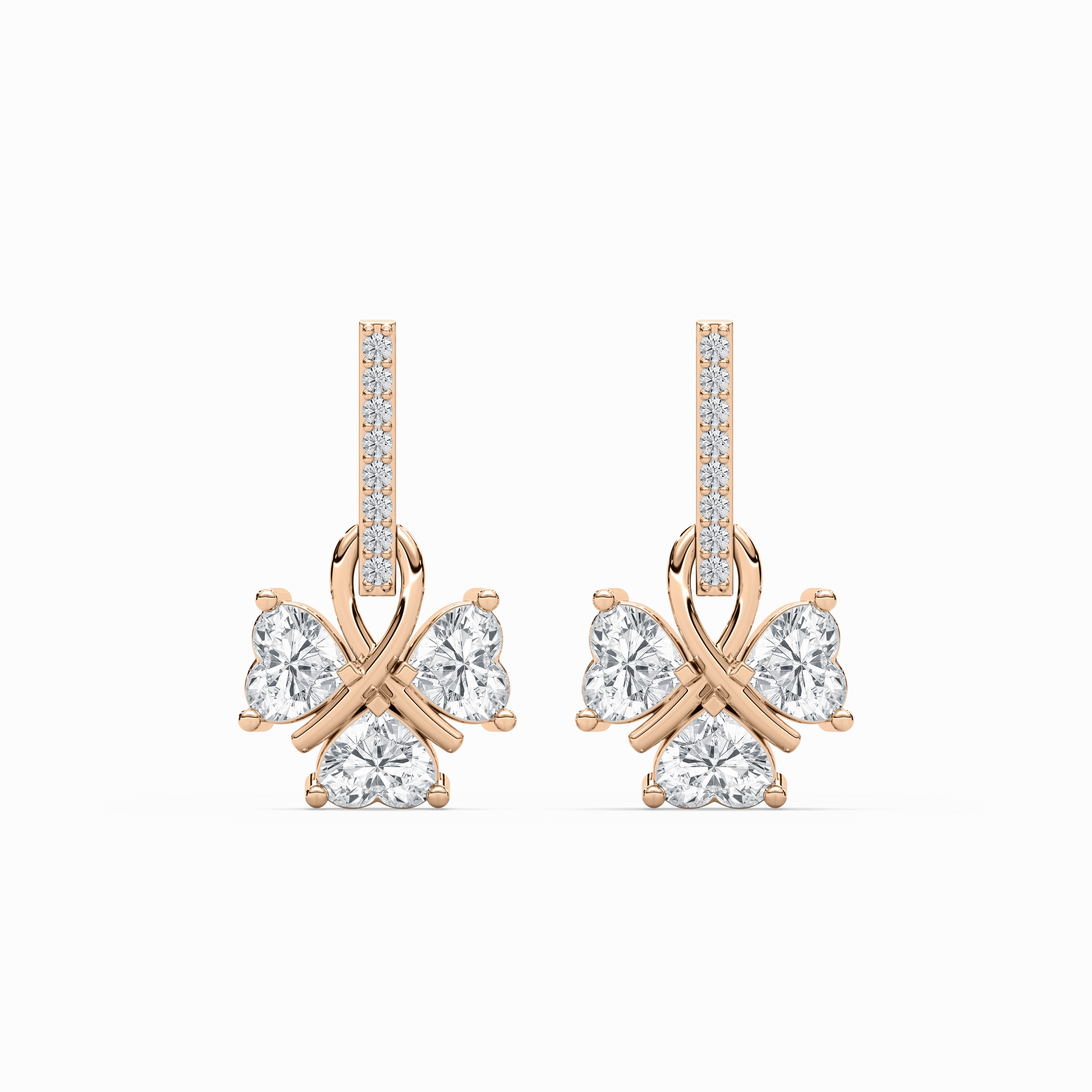 Luxurious Adornment Round Jewelry 1 1?? ctw Lucky Heart Lab Grown Diamond Dangle Earrings
