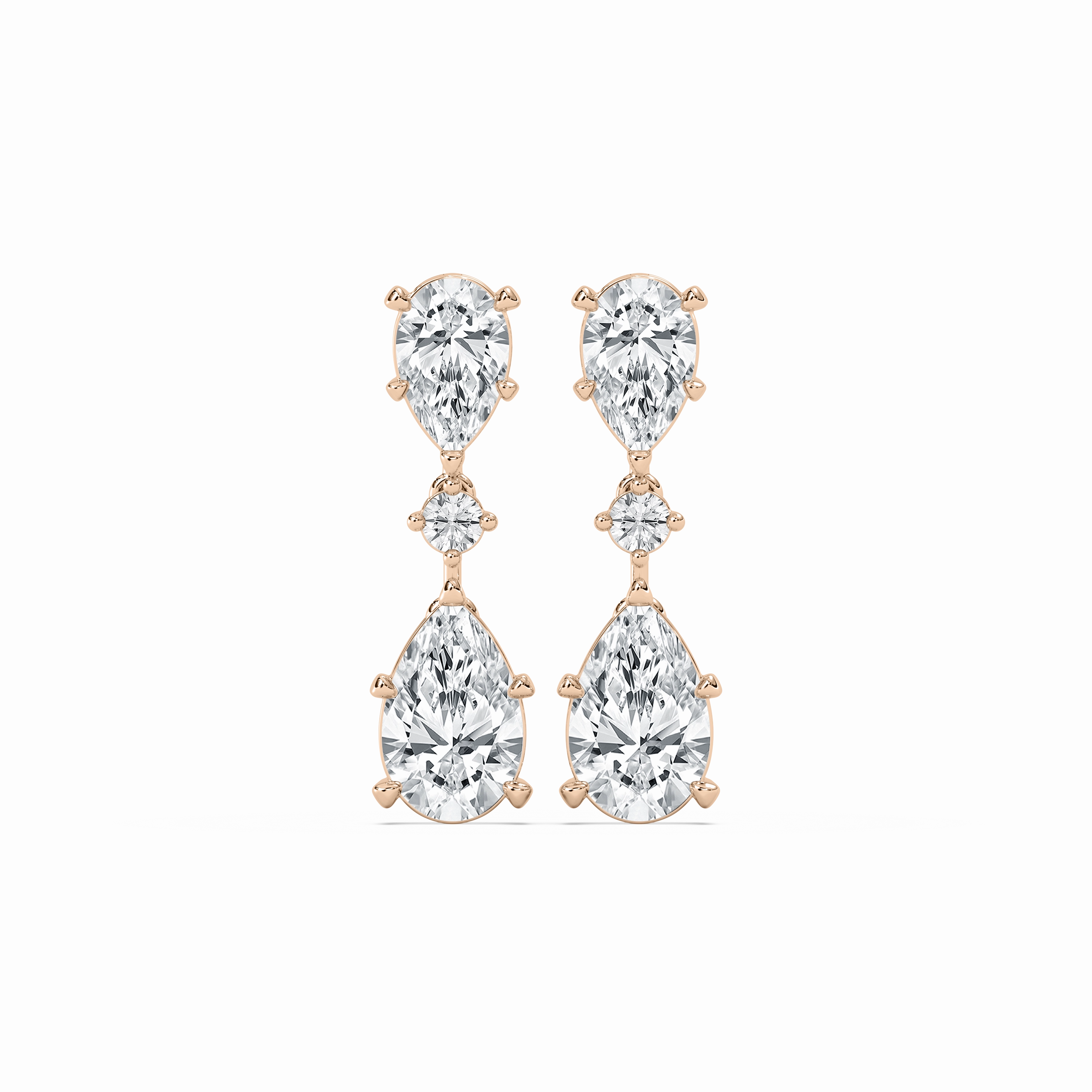 Refined Vibe Avant-Garde Ornament 6 1???ctw Pear & Round Lab Grown Diamond Drop Earrings