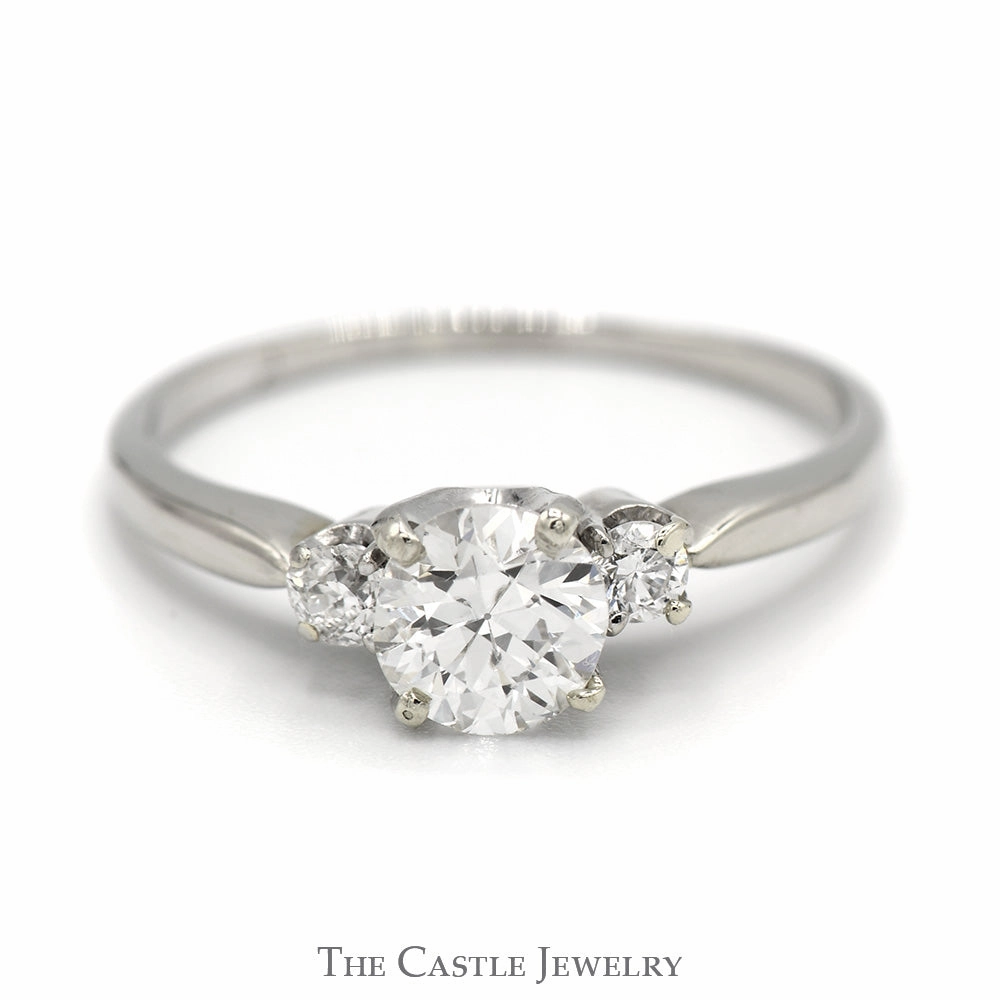 Fashion Revolution Creative Work .90cttw Diamond Three Stone Engagement Ring in 14k White Gold