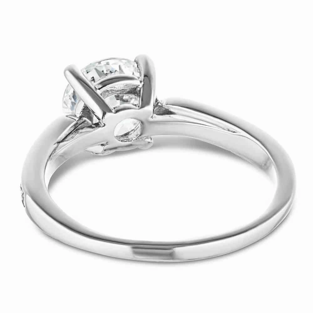 Comfortable Piece Glam Accent Valery Round Lab Grown Diamond Channel Set Side Stone Engagement Ring