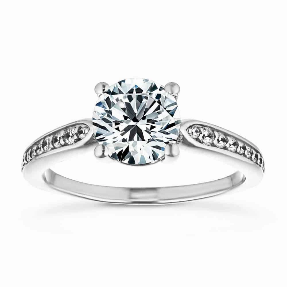 Pure Touch Timeless Statement Valery Round Lab Grown Diamond Channel Set Side Stone Engagement Ring