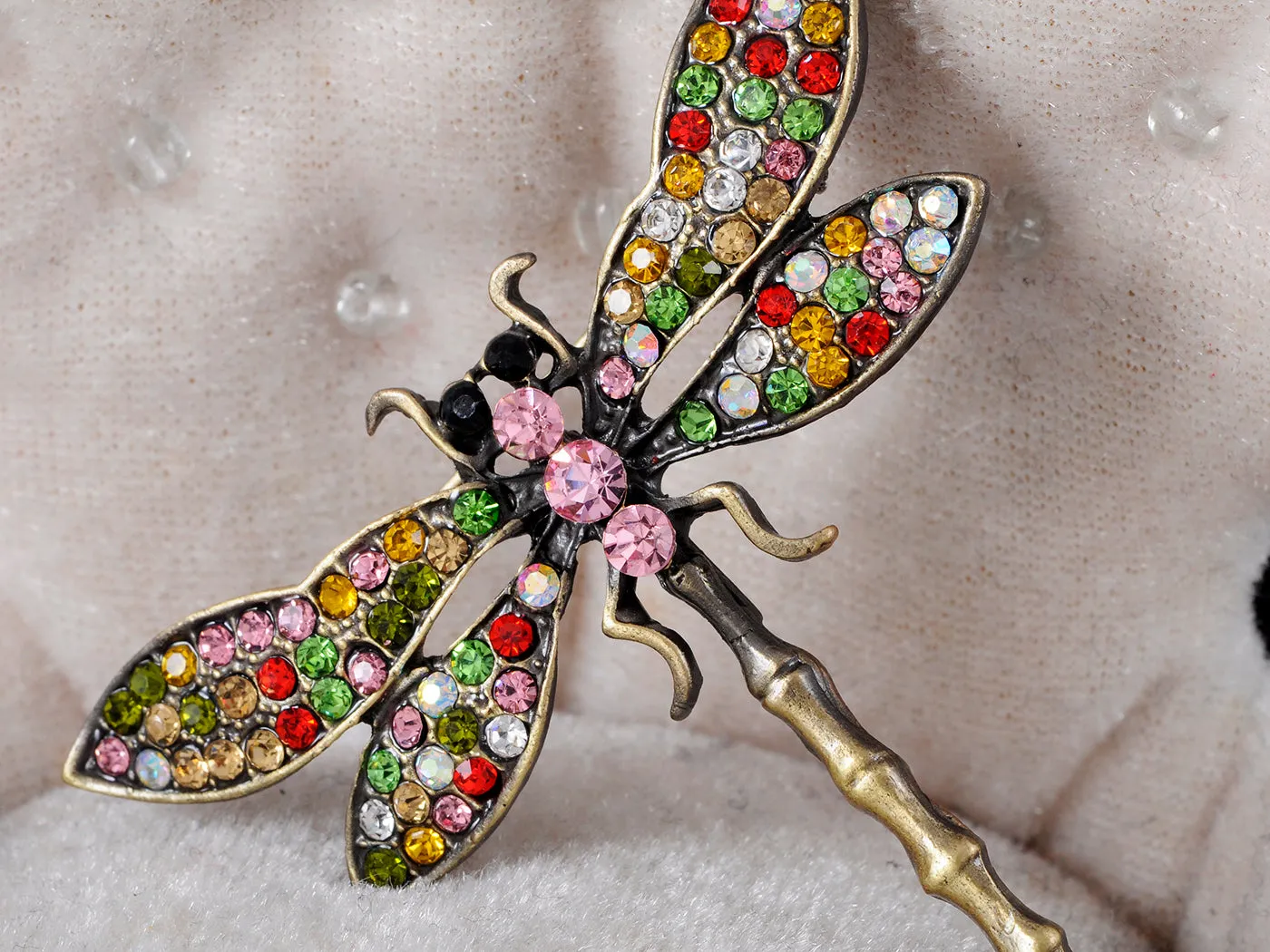 Reproduced Multi Color Dragonfly Brooch Pin