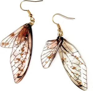 Resin Simulated Butterfly Wing Earrings, Personalized Resin Earrings Wth Moving Wings For Women